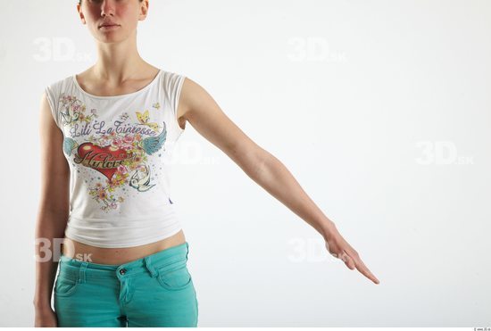 Arm Woman Animation references White Casual Singlet Slim