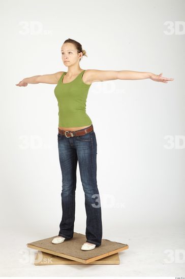 Whole Body Woman Animation references T poses Casual Slim Studio photo references