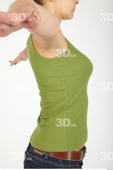 Upper Body Whole Body Woman Casual Singlet Slim Studio photo references