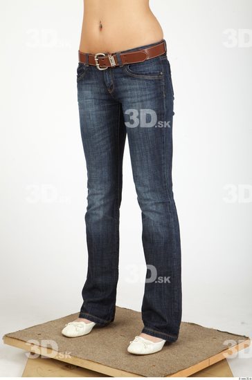 Leg Whole Body Woman Casual Jeans Slim Studio photo references