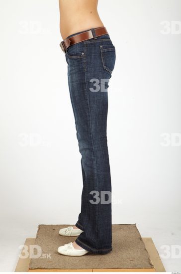 Leg Whole Body Woman Casual Jeans Slim Studio photo references