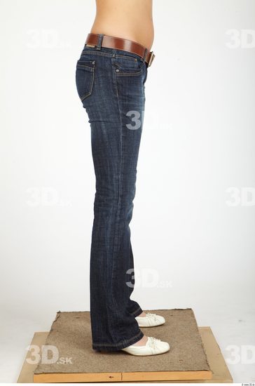 Leg Whole Body Woman Casual Jeans Slim Studio photo references