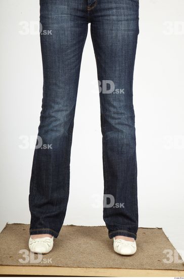 Calf Whole Body Woman Casual Jeans Slim Studio photo references