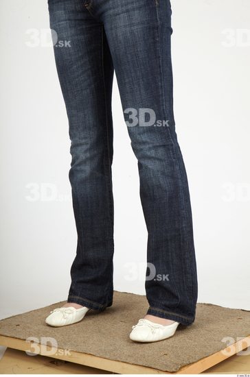 Calf Whole Body Woman Casual Jeans Slim Studio photo references