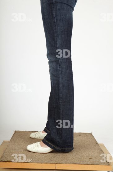 Calf Whole Body Woman Casual Jeans Slim Studio photo references