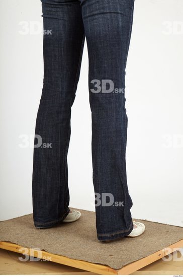 Calf Whole Body Woman Casual Jeans Slim Studio photo references