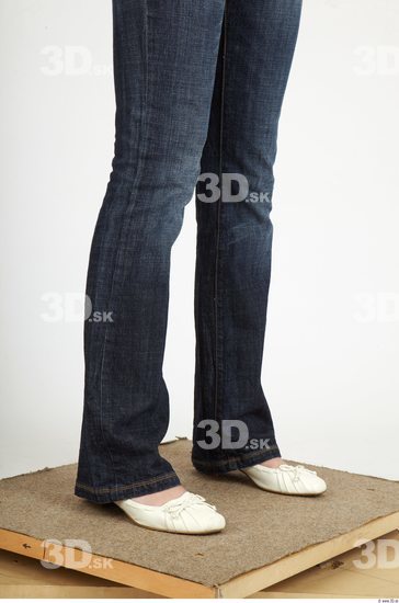 Calf Whole Body Woman Casual Jeans Slim Studio photo references