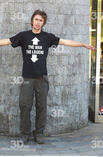 Whole Body Man T poses White Casual Slim