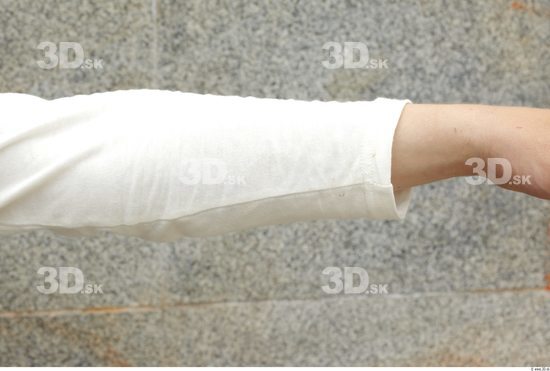 Forearm Man White Casual T shirt Slim