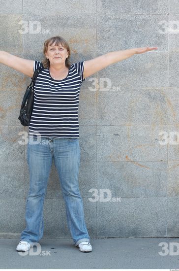 Whole Body Woman T poses White Casual Overweight