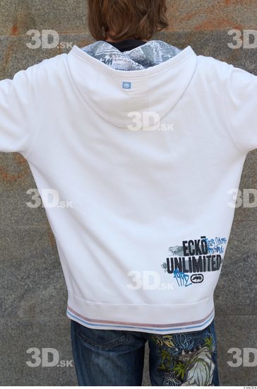 Upper Body Man White Casual Sweatshirt Slim