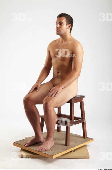 Whole Body Man Artistic poses White Nude Athletic