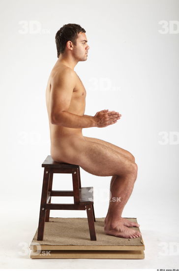 Whole Body Man Artistic poses White Nude Athletic