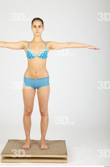 Whole Body Woman Animation references T poses Underwear Slim Studio photo references