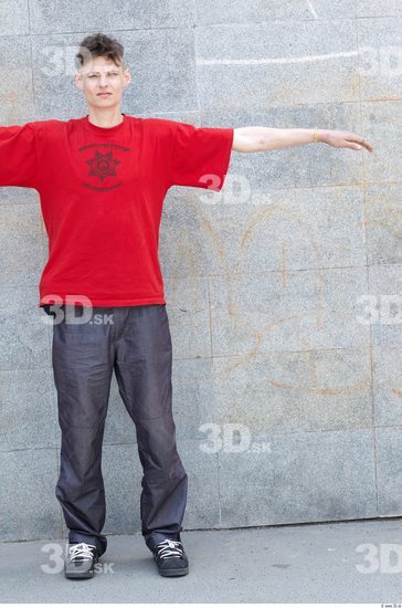 Whole Body Man T poses White Casual Slim