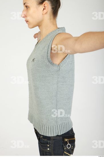 Upper Body Whole Body Woman Animation references Casual Vest Underweight Studio photo references