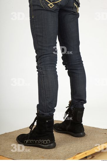 Calf Whole Body Woman Animation references Casual Jeans Underweight Studio photo references