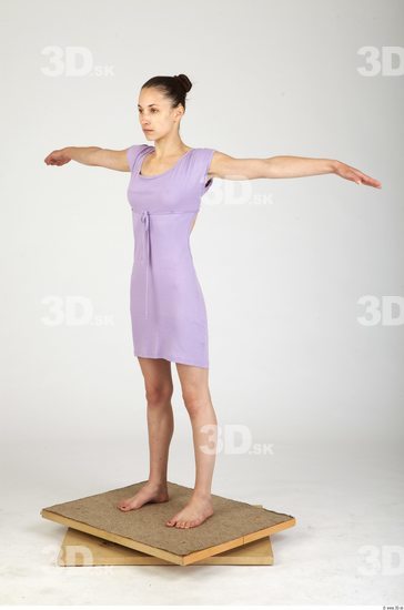 Whole Body Woman Animation references T poses Casual Dress Underweight Studio photo references