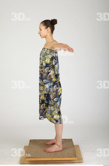 Whole Body Woman Animation references T poses Casual Dress Underweight Studio photo references