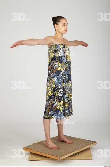 Whole Body Woman Animation references T poses Casual Dress Underweight Studio photo references