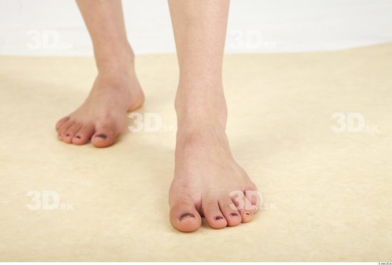 Foot Whole Body Woman Animation references Nude Casual Underweight Studio photo references