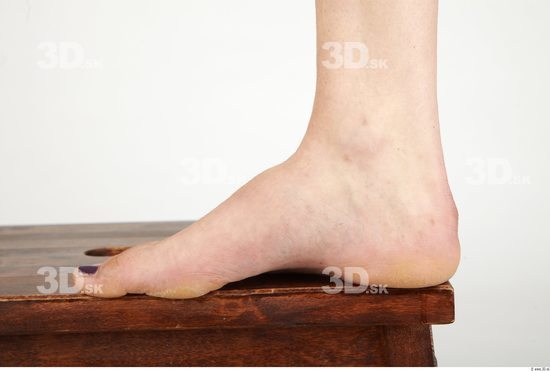 Foot Whole Body Woman Animation references Nude Casual Underweight Studio photo references