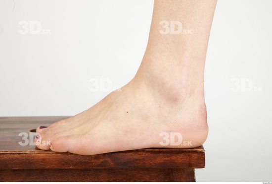 Foot Whole Body Woman Animation references Nude Casual Underweight Studio photo references