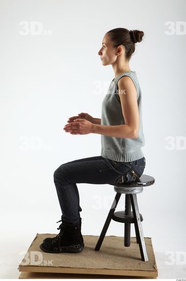 Whole Body Woman Artistic poses White Casual Underweight