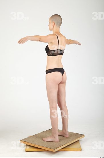 Whole Body Woman Animation references T poses Underwear Slim Studio photo references