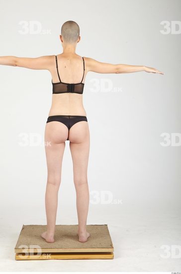 Whole Body Woman Animation references T poses Underwear Slim Studio photo references