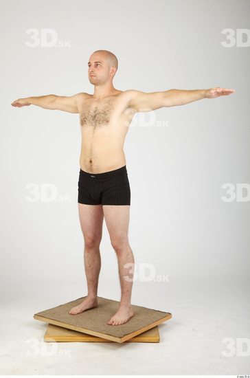 Whole Body Man T poses Hairy Casual Underwear Pants Average Studio photo references