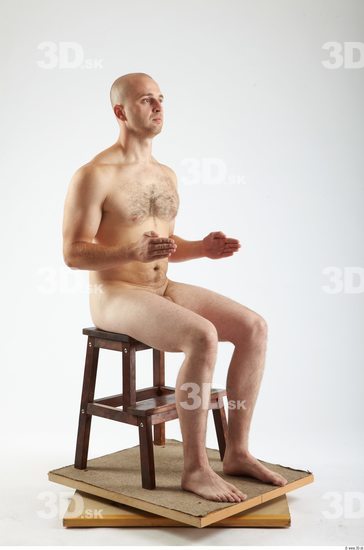 Whole Body Man Artistic poses White Hairy Nude Average