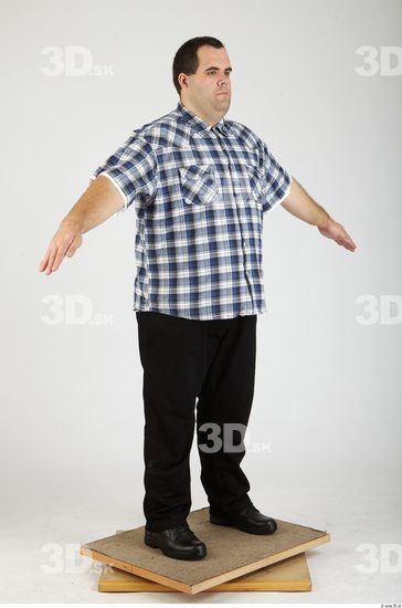 Whole Body Man Casual Overweight Studio photo references