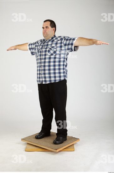 Whole Body Man T poses Casual Overweight Studio photo references