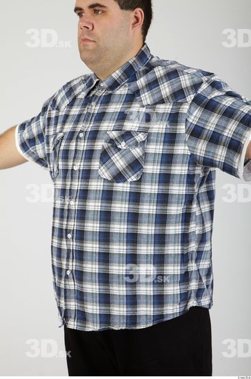 Upper Body Whole Body Man Casual Shirt Overweight Studio photo references