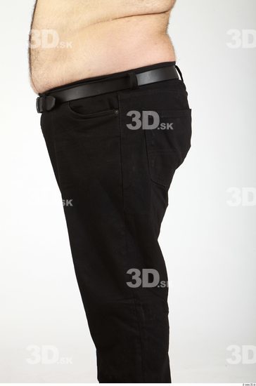 Thigh Whole Body Man Casual Trousers Overweight Studio photo references