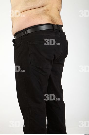 Thigh Whole Body Man Casual Trousers Overweight Studio photo references