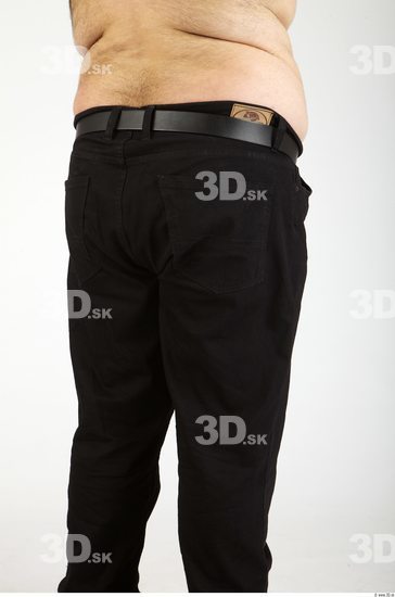 Thigh Whole Body Man Casual Trousers Overweight Studio photo references