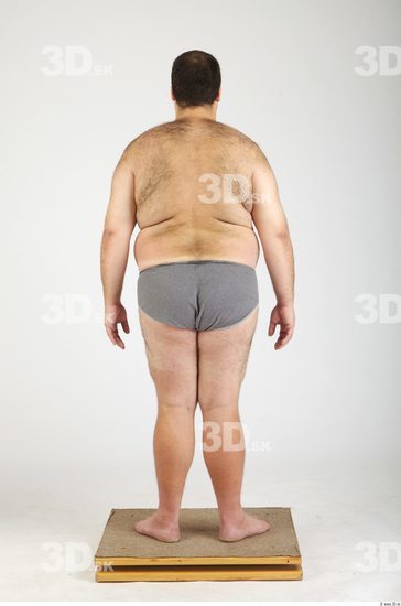 Whole Body Man Hairy Casual Underwear Pants Overweight Studio photo references