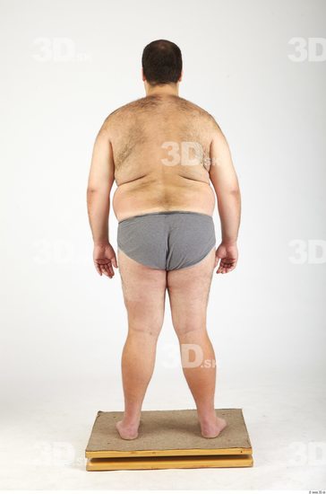 Whole Body Man Hairy Casual Underwear Pants Overweight Studio photo references