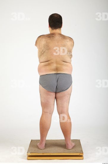 Whole Body Man Hairy Casual Underwear Pants Overweight Studio photo references