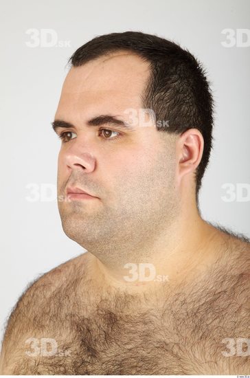 Whole Body Head Man Casual Overweight Studio photo references