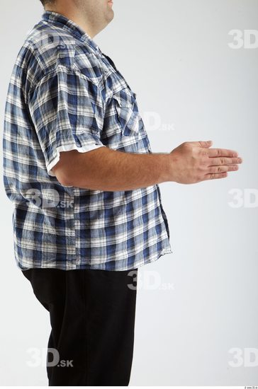 Arm Man Animation references White Casual Shirt Overweight