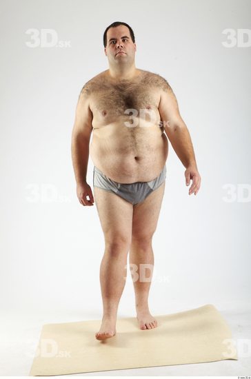 Whole Body Man Animation references White Hairy Underwear Pants Overweight