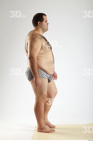 Whole Body Man Animation references White Hairy Underwear Pants Overweight