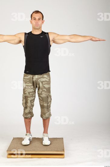 Whole Body Man T poses Sports Athletic Studio photo references