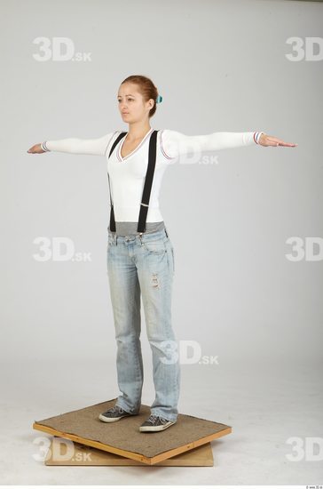 Whole Body Woman T poses Casual Slim Studio photo references