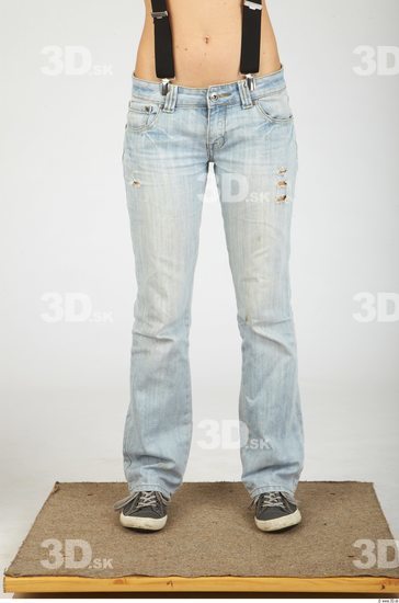 Leg Whole Body Woman Casual Jeans Slim Studio photo references