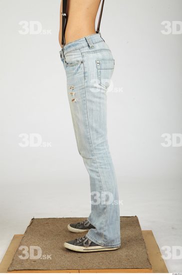 Leg Whole Body Woman Casual Jeans Slim Studio photo references