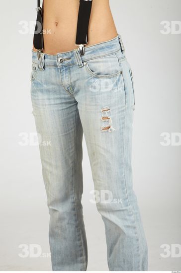 Thigh Whole Body Woman Casual Jeans Slim Studio photo references